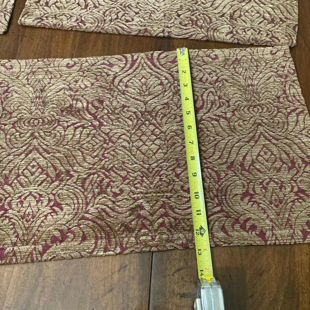 Luxurious Burgundy and Gold Damask Placemat - set of 8 plus 1 larger piece